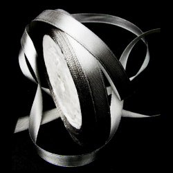Satin Ribbon, Decoration, Sewing, Wedding, Hair Bow, DIY10 mm silver ~ 22 meters