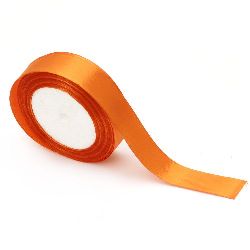 Κορδέλα σατέν 25 mm πορτοκαλί ~ 22 μέτρα