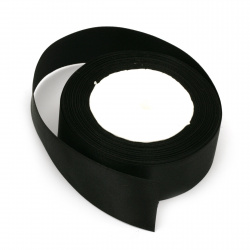Satin Ribbon, 30 mm, Black - 22 Meters