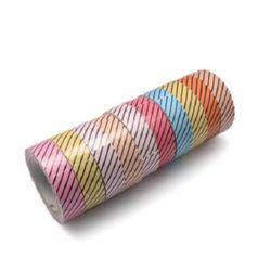 Bandă textilă 15 mm autoadezivă culori asortate -4 metri