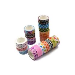 Decorative paper tape 15 mm ASSORTED - 5 meters
