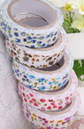 Adhesive Craft Tape for Decorations, Decoupage, Scrapbooking 15 mm self-adhesive flowers -4 meters