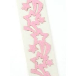 Banda de pâslă adezivă de 24 mm roz -60 cm
