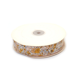 Nicht online verfügbar. Sie können auch in den EM ART Geschäften und unter +359 884 000 893 kaufen. Organzaband 25 mm, Zartrosa mit Blumenmuster – 3 Meter