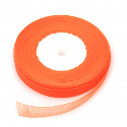 Organza ribbon 12 mm orange light -45 meters