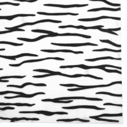 Self-adhesive Velor 19x27 cm tiger pattern color white and black