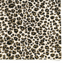 Self-adhesive Velor 19x27 cm leopard pattern color white and black gold thread