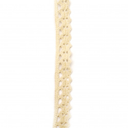 Ribbon lace cotton 18 mm  for Decoration color beige ~ 1.80 meters