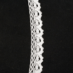 Cotton Lace Border Ribbon for Decoration, Wedding Clothes, Sewing, DIY Craft Gift Wrap 25mm white ~ 1.80m