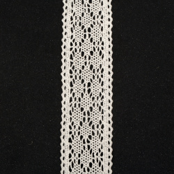 Лента дантела памук 40 мм цвят крем ~1.80 метра