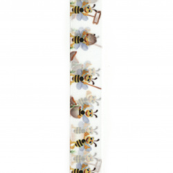 Banda din poliester albină velur 25 mm -3 metri