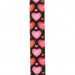 Polyester ribbon 25 mm heart rips -3 meters