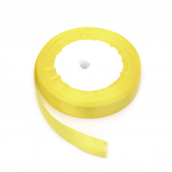 Satin Ribbon / Yellow / 16 mm, ± 22 meters