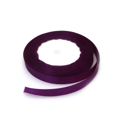 Satin lat 12 mm culoare violet închis ~22 metri