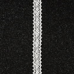 Κορδέλα δαντέλα βαμβακερή 15 mm χρώμα λευκό - 1 μέτρο