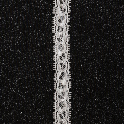 Δαντέλα κορδέλα ελαστική 15 mm λευκή - 1 μέτρο