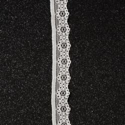 Panglica dantela elastica 15 mm alba - 1 metru