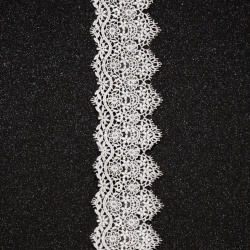 Dantela impletita lata 50 mm alba - 1 metru