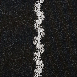 Ширит  плетен дантела 15 мм бял - 1 метър