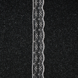 Δαντέλα κορδέλα 22 mm λευκή - 1 μέτρο