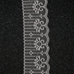 Panglică dantelă 53 mm albă - 1 metru
