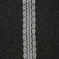 Δαντέλα κορδέλα 33 mm λευκή - 1 μέτρο
