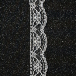 Panglică dantelă 35 mm albă - 1 metru