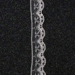 Δαντέλα κορδέλα 25 mm λευκή - 1 μέτρο