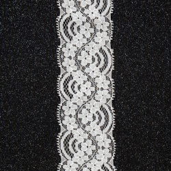 Дантелена лента еластична 45 мм бяла - 2 метра