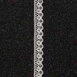 Δαντέλα κορδέλα 14 mm λευκή - 1 μέτρο