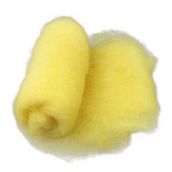 Lână 100% Pâslă pentru textile nețesute 700x600 mm galben de calitate extra -50 grame