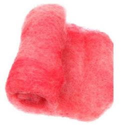 Lână 100% Pâslă pentru textile nețesute 700x600 mm calitate superioară alb melanj, roșu -50 grame