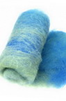 ВЪЛНА 100 процента Филц за нетъкан текстил 700x600 мм екстра качество меланж синьо,жълто,тюркоаз -50 грама