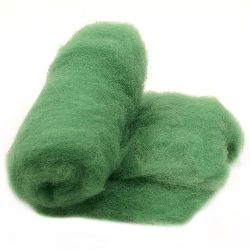 Lână 100% Pâslă pentru textile nețesute 700x600 mm verde extra-50 grame