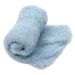 Wool felt merino for non-wovens, for making clothes, jewelry and accessories m light blue -50 grams