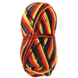 Yarn wool Ethno blue, yellow, orange, red for making clothes, jewelry and accessories100 grams -170 meters