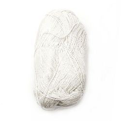 Soft baby yarn bamboo and silk 1 mm white -50 grams