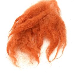 WOOL natural locks of orange for handmade clothes, jewelry and accessories