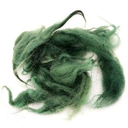 WOOL natural locks of green,for Handmade Clothes, Jewelry and Accessories