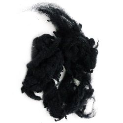 WOOL natural locks black,for Handmade Clothes, Jewelry and Accessories