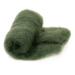 ВЪЛНА 100 процента Филц за нетъкан текстил 700x600 мм екстра качество зелена тъмна -50 грама