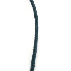 Κορδόνι  5 mm 100% μαλλί χρώμα σκούρο μπλε -3 μέτρα