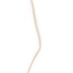 Κορδόνι  5 mm 100% μαλλί λευκό -3 μέτρα