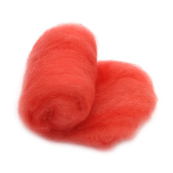 100% WOOL for Felting for Non-woven Textiles / 700x600 mm / Extra Quality / Coral - 50 grams