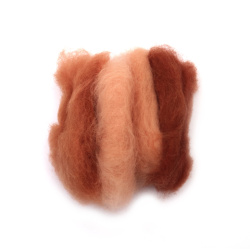 Extra Fine Merino Wool for Felting for Non-woven Fabric, Brown Shades - 25 grams