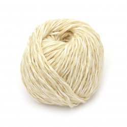 Natural Yarn ANTIQUE: 55% Wool, 45% Cotton / White - 50 grams / 100 meters