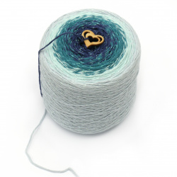 Yarn CANDY OPAL color blue, turquoise 85% soft cotton 15% lame -900 meters -300 grams