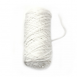 Macrame COTTON, 3 mm, White, 80% Cotton, 20% Polyester - 220 Meters, 200 Grams
