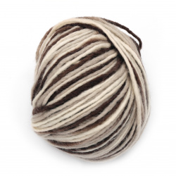 Yarn RILA 60 percent wool 40 percent acrylic ecru, beige, brown 110 meters - 100 grams