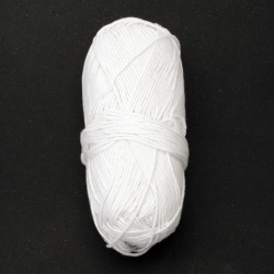 Прежда КАРМА цвят бял 100 % натурален пениран памук -150 метра -50 грама